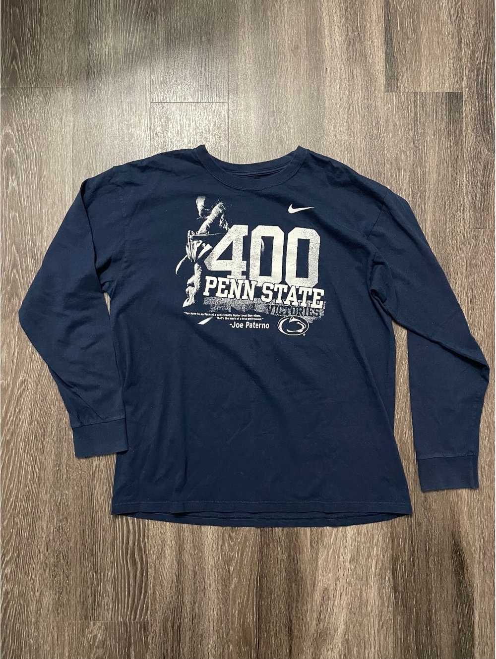 Nike Penn State Joe Paterno 400 Victories Long Sleeve Tee